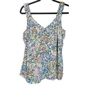 Spring Cabi Floral Sleeveless Blouse Top S Multicolor Polyester